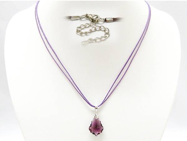 スワロフスキークリスタル◆SWAROVSKI◆スワロフスキーエレメント使用◆ネックレス◆ディープパープル22mm