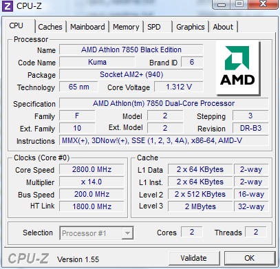 [SocketAM2+] AMD Athlon X2 7850 Black Edition/2.8GHz BOX