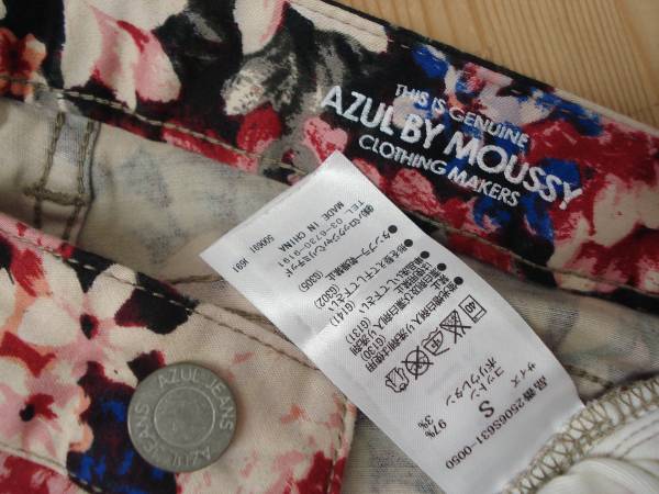 美品★AZUL by moussy★花柄 スキニーパンツ S マウジー