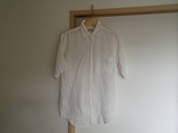 SAKS FIFTH AVENUE IRELAND WOVEN LINEN SHIRT 麻 リネン シャツ_画像1