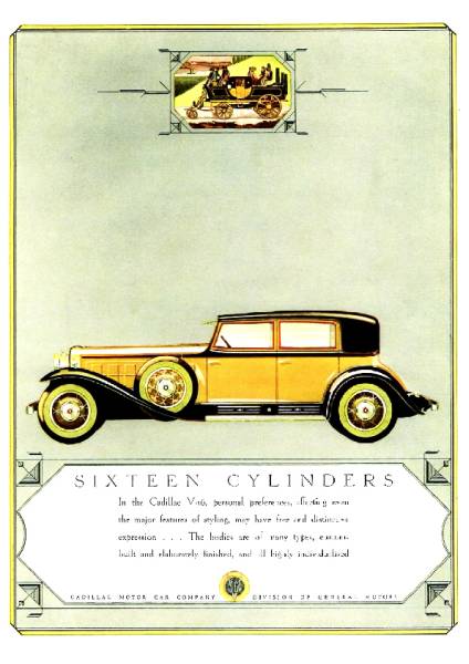 *1930 year. automobile advertisement Cadillac 5 Cadillac