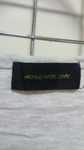 ワールドワイドラブ　WORLD WIDE LOVE! 鋲付き長(zhǎng)袖Tシャツ　サイズ１　ワーラブ！