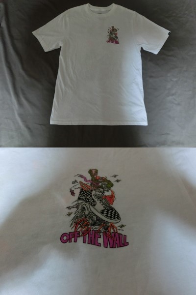 【VANS】スカル シューズドラックカー両面プリントT US BOY'S XL