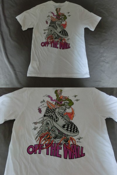 【VANS】スカル シューズドラックカー両面プリントT US BOY'S XL