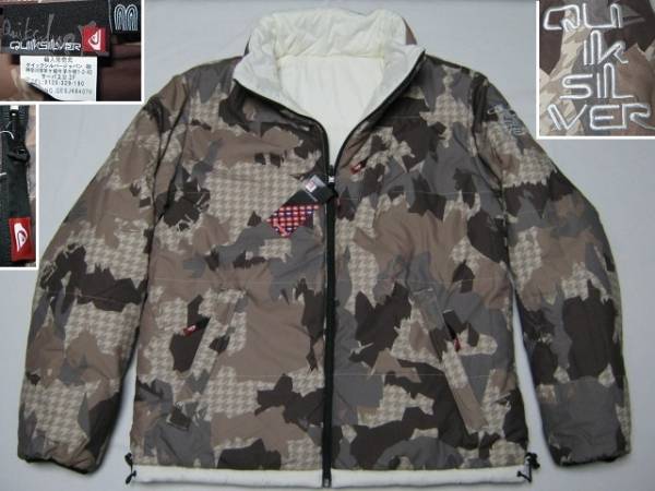 ★新品紙タグ付き QUIKSILVER クイックシルバー 表里著用可能 リバーシブル 中綿 ジャケット M STN 迷彩柄 カモフラ ナイロン QESJK64070★