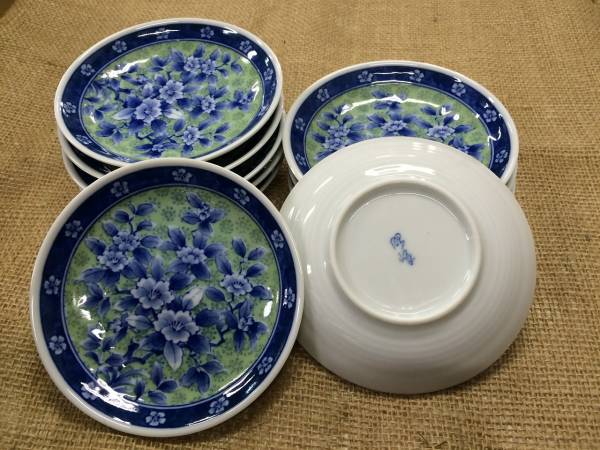 10枚1組　9組90枚可【即決】12cm小皿　シャクナゲ模様　新品