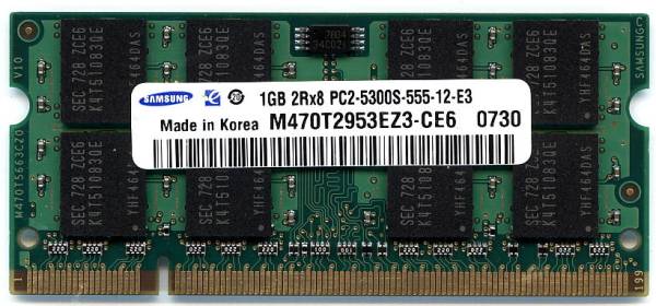 ノ-ト用メモリ-1GB PC2-5300(PC2-4200対応) 200Pin DDR667[Prius,FLORA]即決 相性保証_画像1