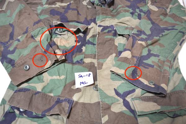 米軍放出品 ノンリップ ウッドランド迷彩 ジャケット 上着 M/L_画像2