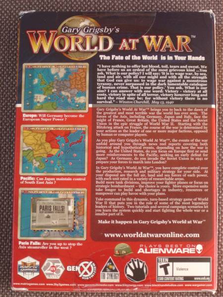 Gary Grigsby's World at War (Matrix) PC CD-ROM