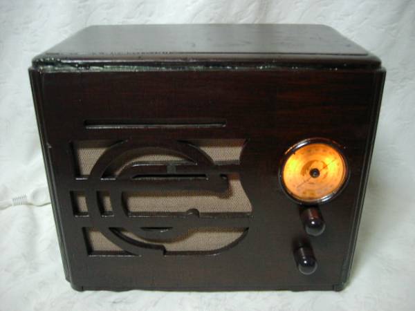 電気文化物 復(fù)元?整備済み 完動(dòng)品 !! メーカー不明 ビンテージ 真空管 ラジオ
