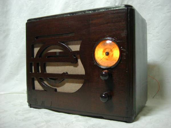 電気文化物 復(fù)元?整備済み 完動(dòng)品 !! メーカー不明 ビンテージ 真空管 ラジオ