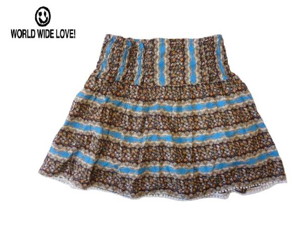 M144* beautiful goods *Rydia World Wide Love * tea small floral print skirt ( free )