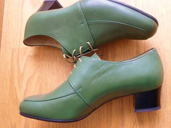 パラマウント革靴24.0★グリーン系緑　約三万円以上_画像2