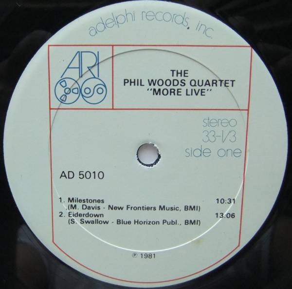 ◆ PHIL WOODS Quartet / More Live ◆ Adelphi Jazz Line AD-5010 ◆ C_画像3