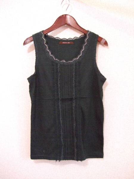 naturalcoutureグリーンレース付ノースリーブ（USED）43013_画像1