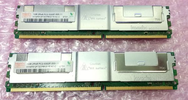 hynix DDR2-667 PC2-5300F ECC (1GBX2枚)2GB_画像1