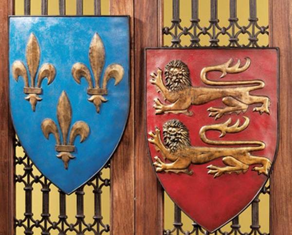 王家の盾 紋章 壁掛け置物装飾品飾り小物ホームアクセント雑貨レプリカインテリアオブジホームデコレーションウォールデコ騎士ナイト壁飾り