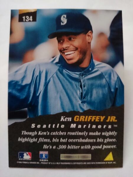 ★KEN GRIFFEY JR. PINNACLE 1996 MLB #134 ケン?グリフィー?ジュニア SEATTLE MARINERS シアトル?マリナーズ HOF