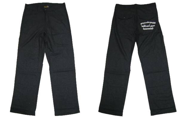 新品 Bitter Ender　ビターエンダー 刺繍チャコールグレーパンツ_画像1