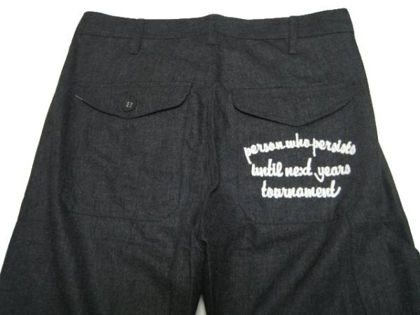 新品 Bitter Ender　ビターエンダー 刺繍チャコールグレーパンツ_画像2