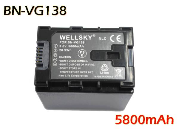 新品 殘量表示可能 ビクター JVC BN-VG138 互換バッテリー