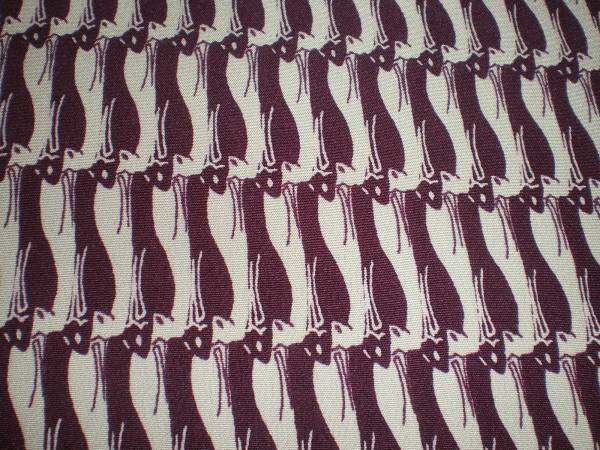 【京わぎれ】正絹 長襦袢はぎれ ねこ柄 濃い紫 袷替え袖用4.4m