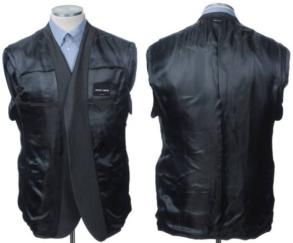 【JK582】ジョルジオアルマーニ黒ラベルのグレージャケット（60）特大サイズ・大きいサイズ 新品セール！_画像3