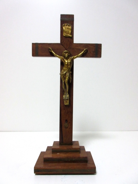 INRI .十字架 イエス・キリスト像 アンティーク ３３ｃｍ_画像1