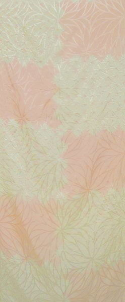 ◆国産 紋綸子 【唄絞り】 市松取り 長襦袢◆白桜◆