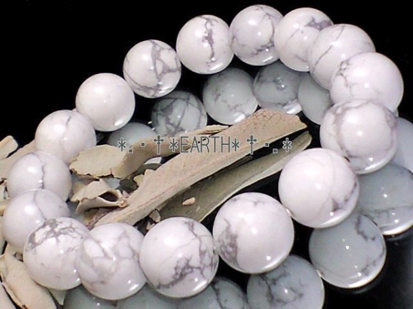 天然石★14ミリハウライト数珠AAAハウ石数珠　数珠　送料無料　匿名発送_画像1