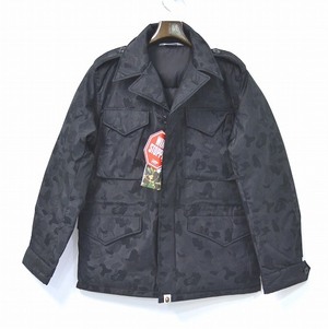 A BATHING APE エイプ GORE-TEX M-43 ゴアテックス ダウンジャケット 黒 S 65 ジャガードカモ 迷彩 JACQUARD CAMOUFLAGE DOWN JACKET_画像1