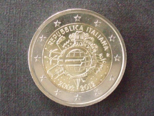 イタリア　２ユーロ記念　２０１２年　ユーロ通貨１０周年_画像1