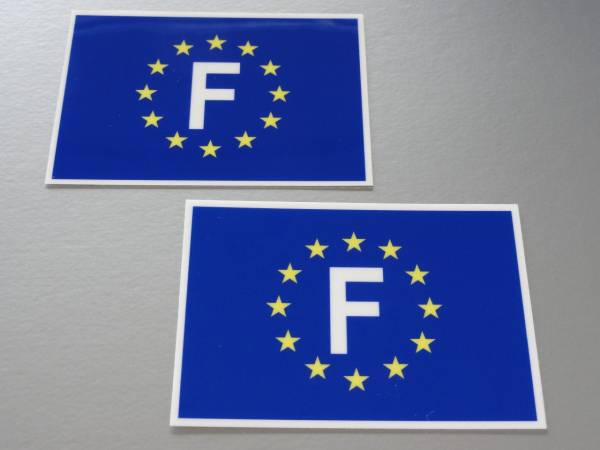 e1*EU France sticker S size 5x7.5cm 2 pieces set * vehicle ID car outdoors weather resistant water-proof seal France EU(5