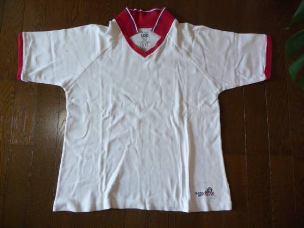 GAP Gap Gap shirt T-shirt collar attaching shirt 160. for children KIDS 160cm white mesh used 