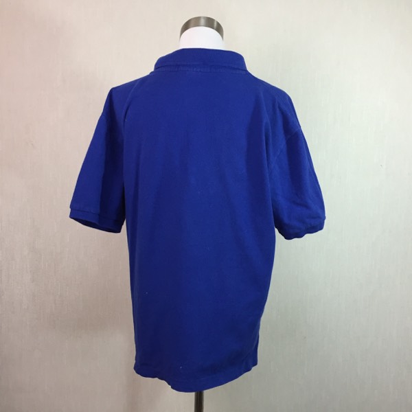 B525▼U.S.POLO ASSN.◆青色無地 かのこ半袖ポロシャツ◆M_画像3