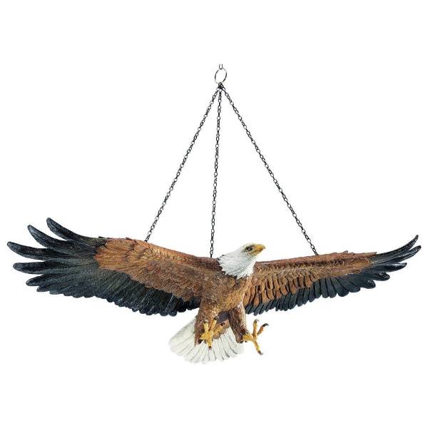 狩猟をするワシ ハンティングシーン鷲鳥の吊り下げぶら下げ置物猛禽類トリアメリカンイーグル(白頭鷲)インテリア置物彫刻オブジェ雑貨