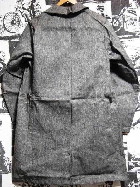 ☆DEAD STOCKE☆Made in FRANCEフランス制ビンテージアトリエワークコート黒シャン30S30年代40S40年代ブラックシャンブレーデットストックS
