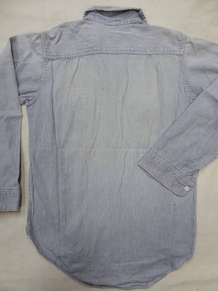 ビンテージ CANT BUSTEM キャントバステム 希少 珍品 50S 60S ヒッコリー ストライプ 柄 ワーク シャツ 希少 サイズ 14 ハーフ 青 白 レア