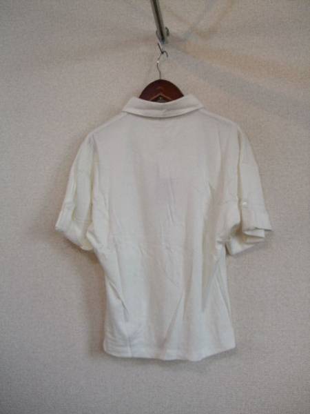 PROPORTIONボディドレ白半袖カットソーポロシャツ(USED）31815②_画像3