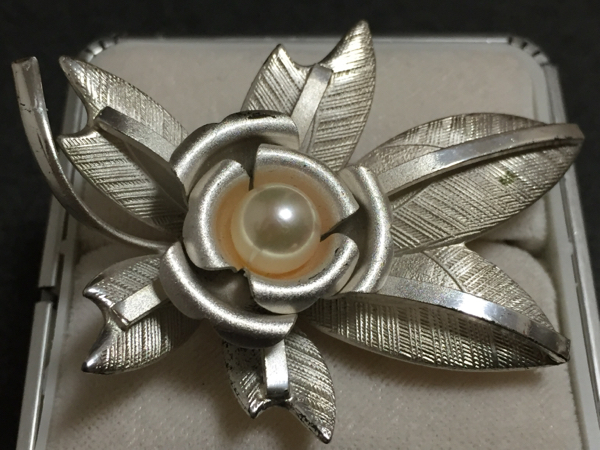 本真珠 GSILVER フラワーブローチ