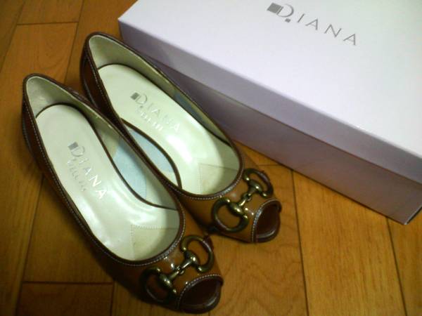  unused prompt decision Diana DIANA pumps 21.5cmEE Wedge sole bit open tu tea color 