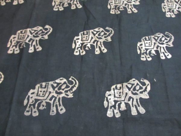 インド　銀更紗　珍しい象の模様　19世紀終わり　_画像2