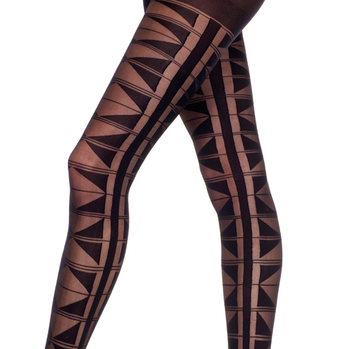 3A2)MusicLegs幾何学模様シアーストッキング ML7291 ブラック 黒 パンスト タイツ 個性的 パンティストッキング レディース ダンス 衣装_画像2