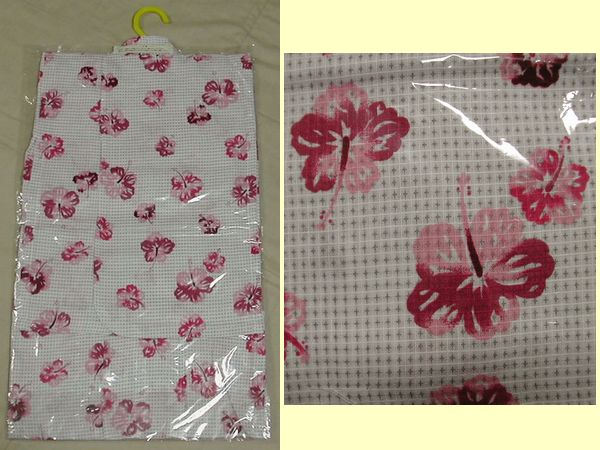 ■新品:85～100cm女児浴衣 ドット柄白地にピンクの花柄 　　　DmY06