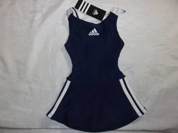 新品即決adidasアディダス ガールズスイムワンピース 110cm カレッジネイビー X46355
