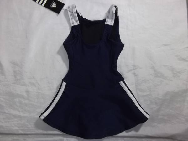 新品即決adidasアディダス ガールズスイムワンピース 110cm カレッジネイビー X46355