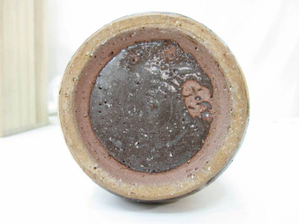 極美品●萩焼　巨匠　大和吉孝作　花入　高級桐箱入り　管理1601 A-10