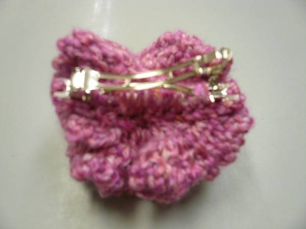 NY/ new / immediately *NY small articles author / hand made * rose barrette / knitting wool P