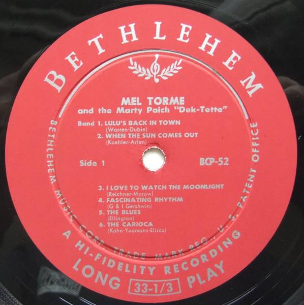 ◆ MEL TORME with the MARTY PEICH Dek-tette ◆ Bethlehem BCP-52 (leaf:dg) ◆_画像3