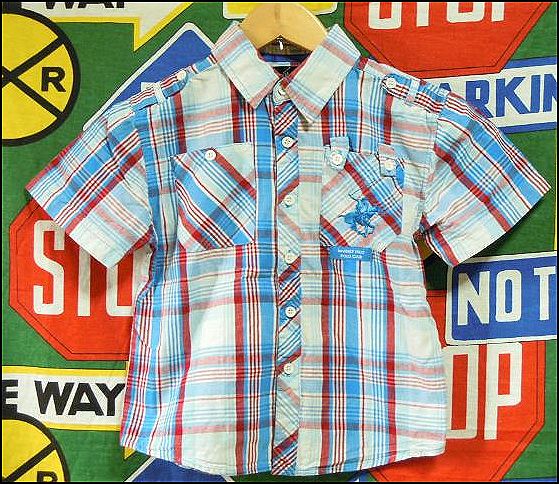 ☆5～6才用☆BEVERLY HILLS POLO CLUBコットンチェックシャツ2T